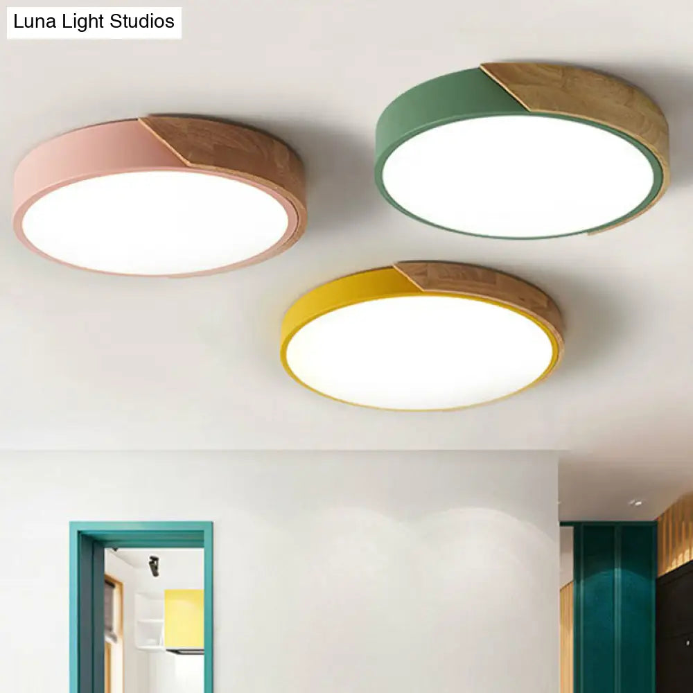 Lámpara de techo LED empotrada de estilo nórdico DecorBites™ – Iluminación redonda metálica para dormitorio