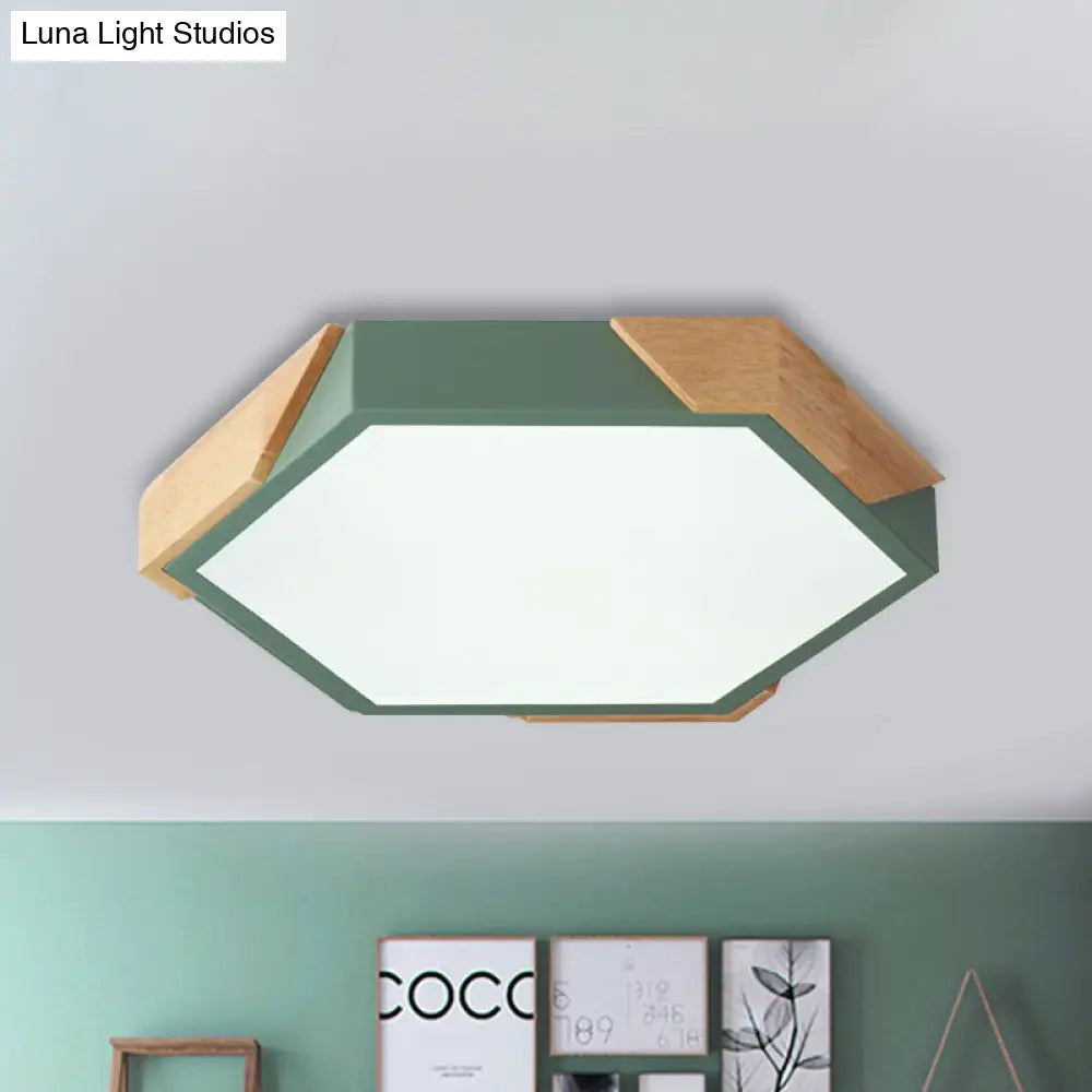 DecorBites™ DecorBites™ Nordic Style LED Flush Mount Lamp for Kindergarten Classroom Ceiling - Hexagon Design