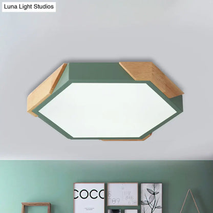 DecorBites™ DecorBites™ Nordic Style LED Flush Mount Lamp for Kindergarten Classroom Ceiling - Hexagon Design