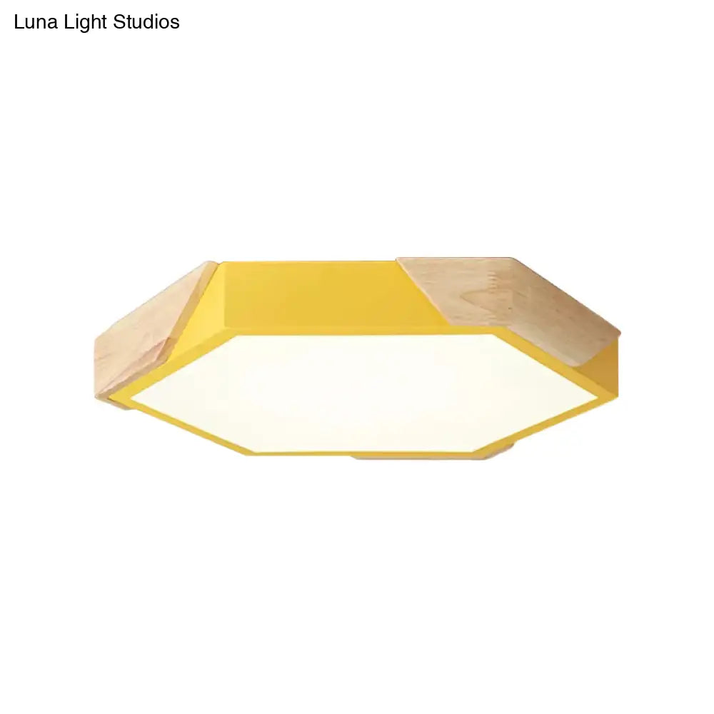 DecorBites™ DecorBites™ Nordic Style LED Flush Mount Lamp for Kindergarten Classroom Ceiling - Hexagon Design