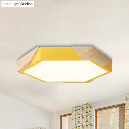 DecorBites™ DecorBites™ Nordic Style LED Flush Mount Lamp for Kindergarten Classroom Ceiling - Hexagon Design