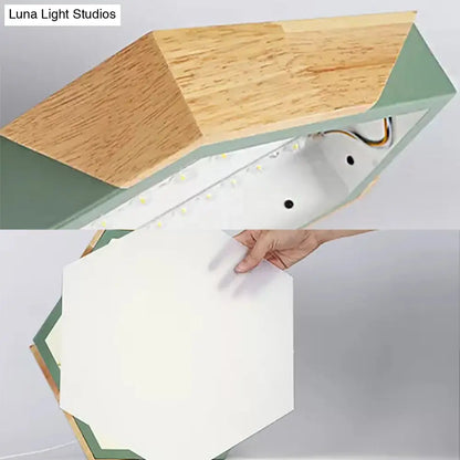 DecorBites™ DecorBites™ Nordic Style LED Flush Mount Lamp for Kindergarten Classroom Ceiling - Hexagon Design