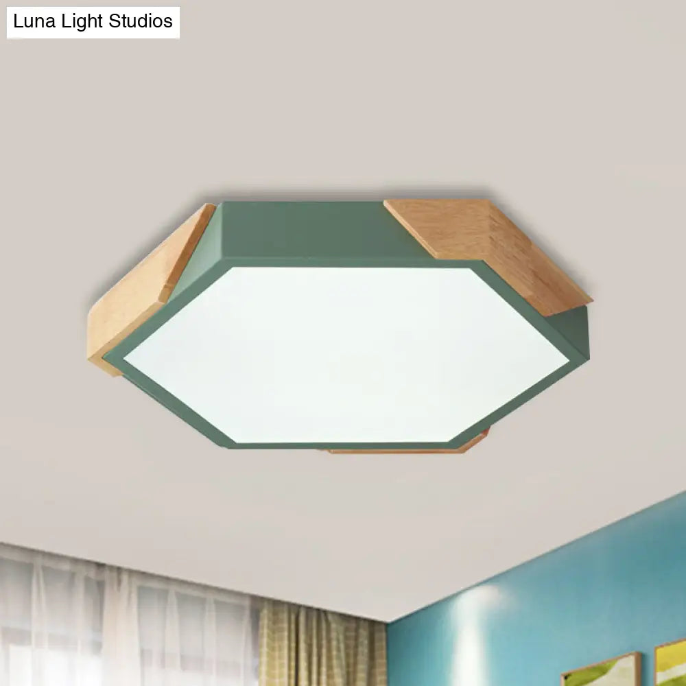 DecorBites™ DecorBites™ Nordic Style LED Flush Mount Lamp for Kindergarten Classroom Ceiling - Hexagon Design