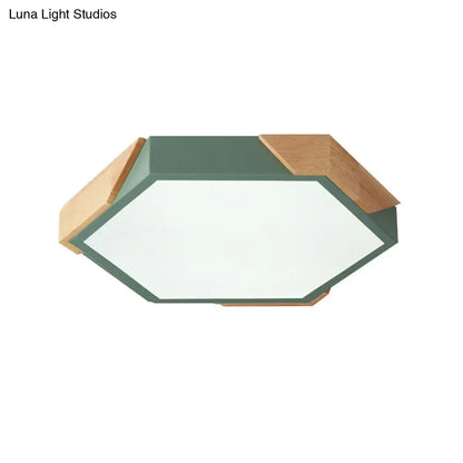 DecorBites™ DecorBites™ Nordic Style LED Flush Mount Lamp for Kindergarten Classroom Ceiling - Hexagon Design