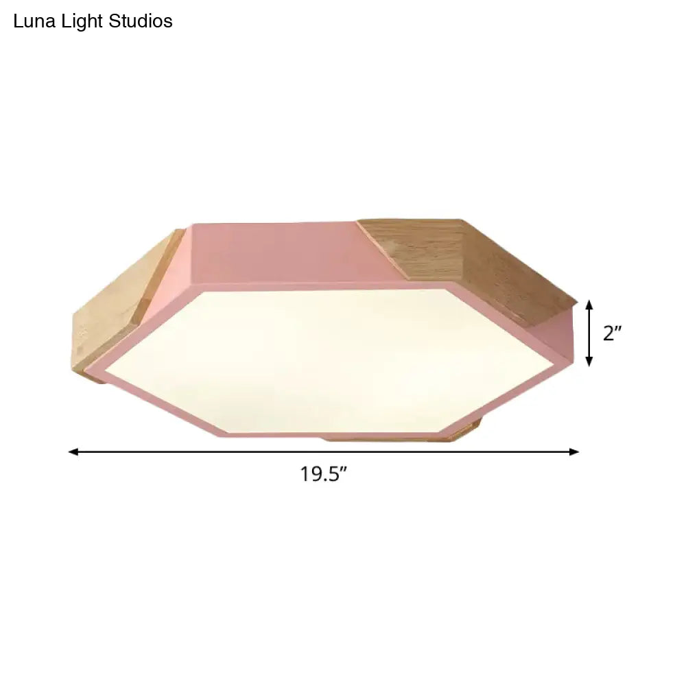 DecorBites™ DecorBites™ Nordic Style LED Flush Mount Lamp for Kindergarten Classroom Ceiling - Hexagon Design