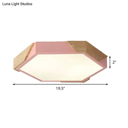 DecorBites™ DecorBites™ Nordic Style LED Flush Mount Lamp for Kindergarten Classroom Ceiling - Hexagon Design