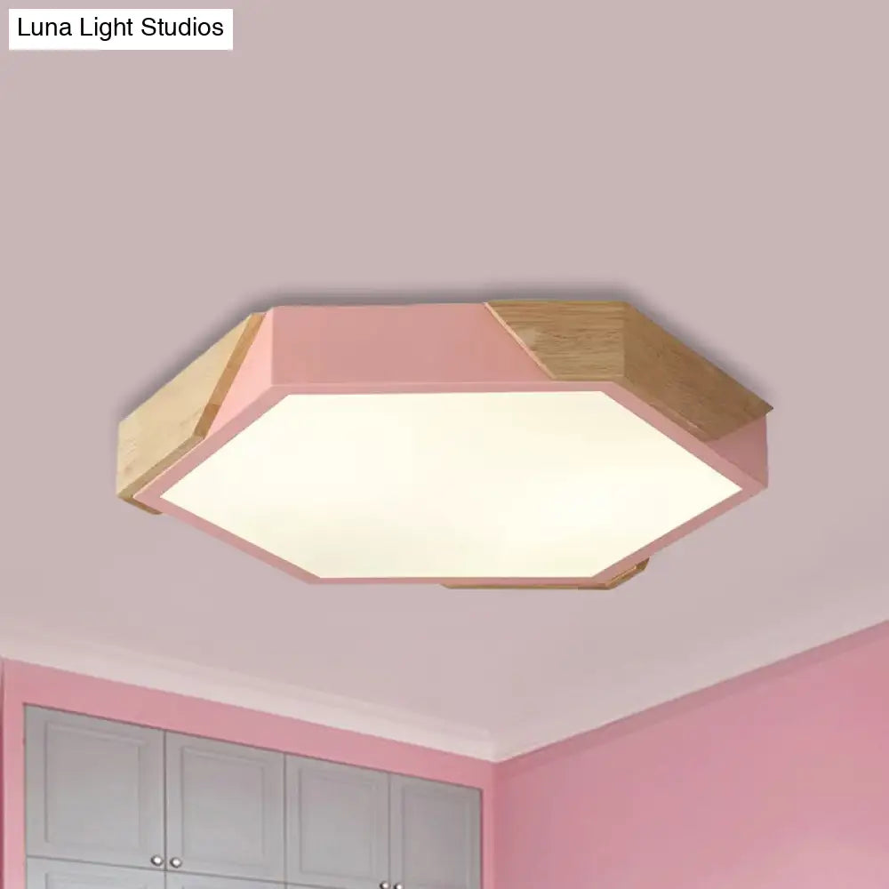 DecorBites™ DecorBites™ Nordic Style LED Flush Mount Lamp for Kindergarten Classroom Ceiling - Hexagon Design