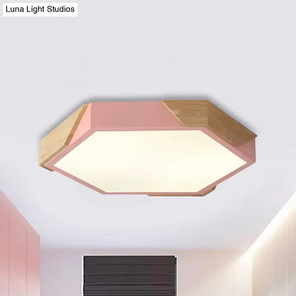 DecorBites™ DecorBites™ Nordic Style LED Flush Mount Lamp for Kindergarten Classroom Ceiling - Hexagon Design