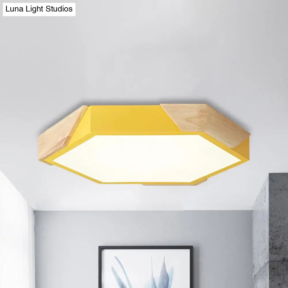DecorBites™ DecorBites™ Nordic Style LED Flush Mount Lamp for Kindergarten Classroom Ceiling - Hexagon Design
