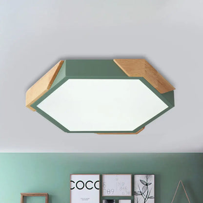 DecorBites™ DecorBites™ Nordic Style LED Flush Mount Lamp for Kindergarten Classroom Ceiling - Hexagon Design