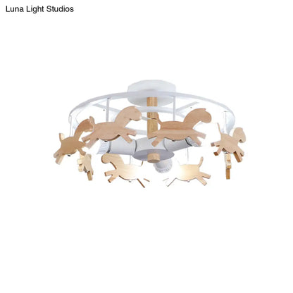 DecorBites™ DecorBites™ Nordic Style Merry-go-round Ceiling Light - 3-Light Metal Flush Lamp for Living Room