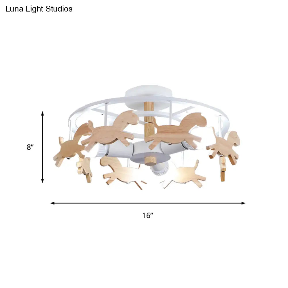 DecorBites™ DecorBites™ Nordic Style Merry-go-round Ceiling Light - 3-Light Metal Flush Lamp for Living Room