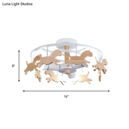 DecorBites™ DecorBites™ Nordic Style Merry-go-round Ceiling Light - 3-Light Metal Flush Lamp for Living Room