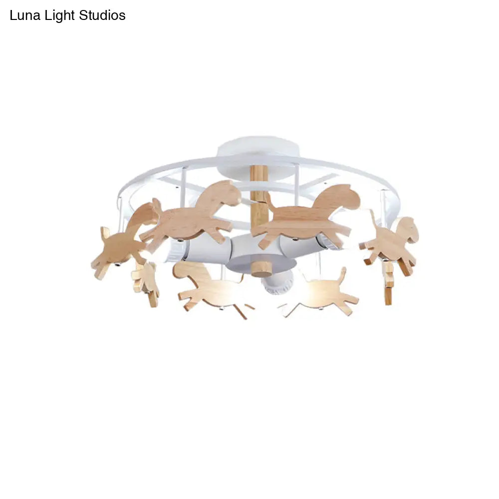 DecorBites™ DecorBites™ Nordic Style Merry-go-round Ceiling Light - 3-Light Metal Flush Lamp for Living Room