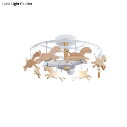 DecorBites™ DecorBites™ Nordic Style Merry-go-round Ceiling Light - 3-Light Metal Flush Lamp for Living Room