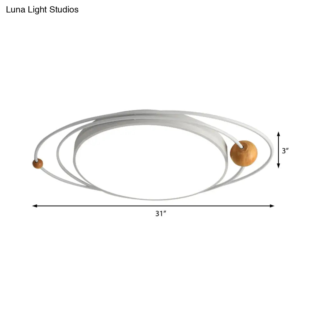 DecorBites™ Lámpara de techo LED empotrada de metal estilo nórdico - Lámpara de techo cilíndrica con diseño Orbit en verde/gris/blanco, 21"/26"/31" de ancho