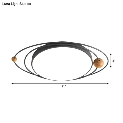 DecorBites™ Lámpara de techo LED empotrada de metal estilo nórdico - Lámpara de techo cilíndrica con diseño Orbit en verde/gris/blanco, 21"/26"/31" de ancho