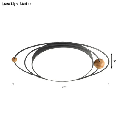 DecorBites™ Lámpara de techo LED empotrada de metal estilo nórdico - Lámpara de techo cilíndrica con diseño Orbit en verde/gris/blanco, 21"/26"/31" de ancho