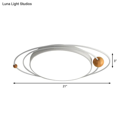 DecorBites™ Lámpara de techo LED empotrada de metal estilo nórdico - Lámpara de techo cilíndrica con diseño Orbit en verde/gris/blanco, 21"/26"/31" de ancho