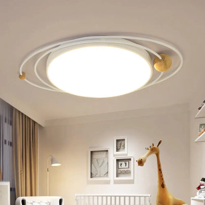 DecorBites™ Lámpara de techo LED empotrada de metal estilo nórdico - Lámpara de techo cilíndrica con diseño Orbit en verde/gris/blanco, 21"/26"/31" de ancho