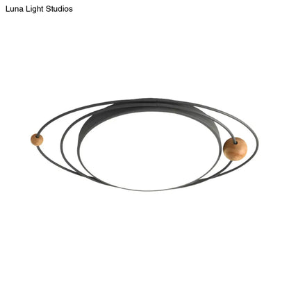 DecorBites™ Lámpara de techo LED empotrada de metal estilo nórdico - Lámpara de techo cilíndrica con diseño Orbit en verde/gris/blanco, 21"/26"/31" de ancho