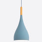 Nordic Style Metal Teardrop Hanging Light with Wooden Top - 1 Light Pendant Lamp for Restaurants