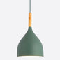 Nordic Style Metal Teardrop Hanging Light with Wooden Top - 1 Light Pendant Lamp for Restaurants