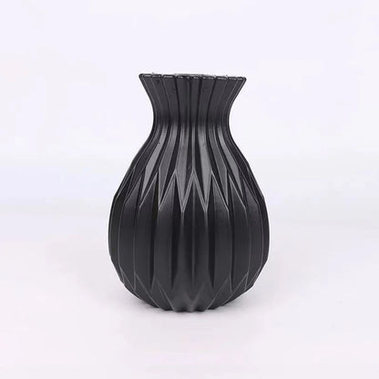 Nordic Style Plastic Flower Vase for Home Decor - black - Vase
