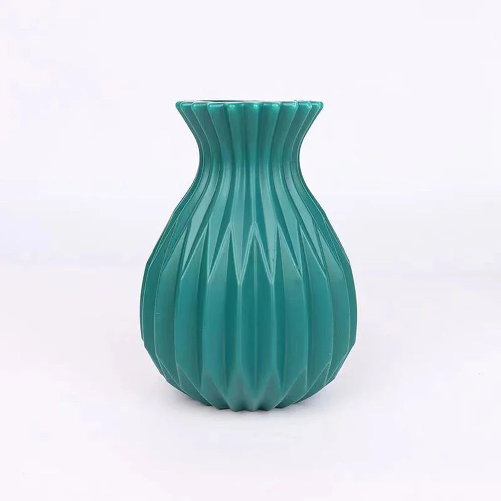 Nordic Style Plastic Flower Vase for Home Decor - green - Vase