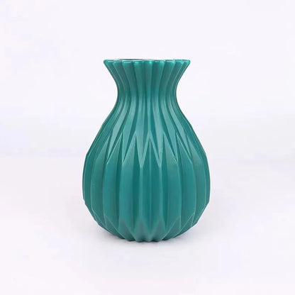 Nordic Style Plastic Flower Vase for Home Decor - green - Vase