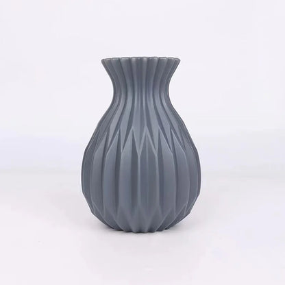 Nordic Style Plastic Flower Vase for Home Decor - grey - Vase
