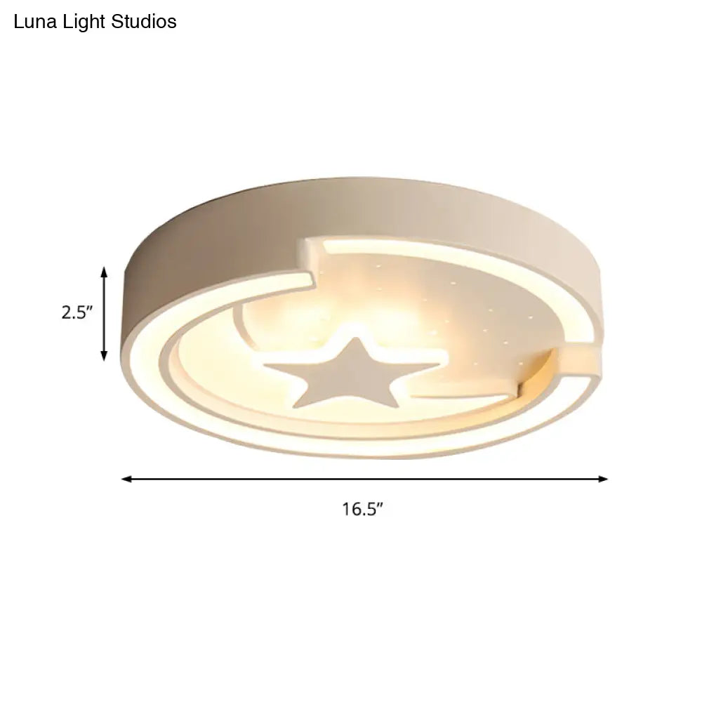 DecorBites™ DecorBites™ Nordic Style Round Acrylic Ceiling Lamp - White Star Ceiling Mount Light for Kitchen