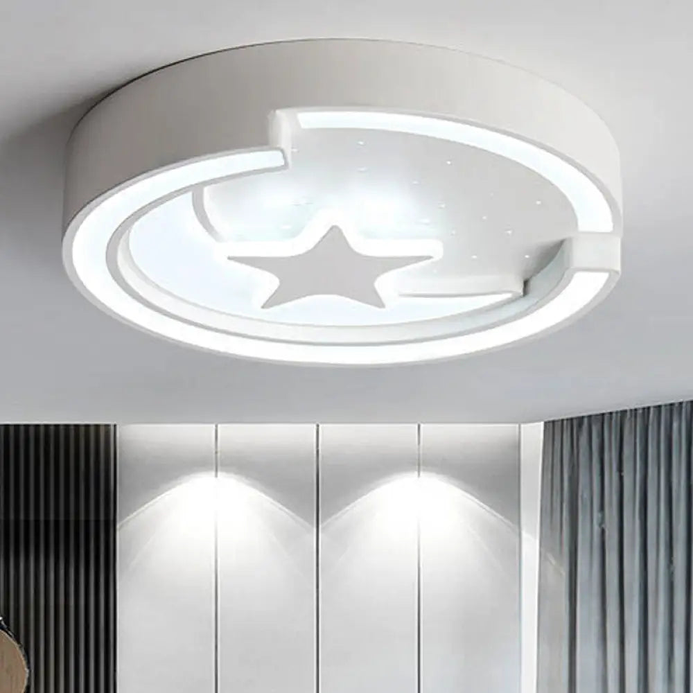 DecorBites™ DecorBites™ Nordic Style Round Acrylic Ceiling Lamp - White Star Ceiling Mount Light for Kitchen