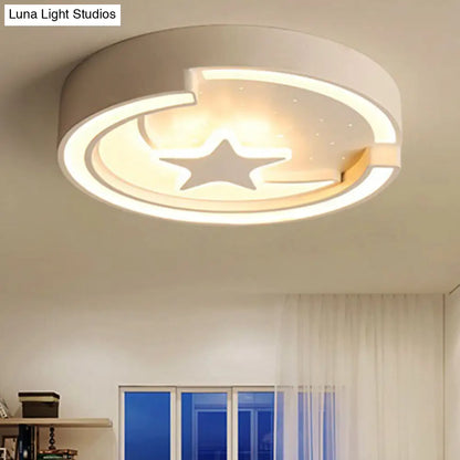 DecorBites™ DecorBites™ Nordic Style Round Acrylic Ceiling Lamp - White Star Ceiling Mount Light for Kitchen