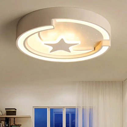 DecorBites™ DecorBites™ Nordic Style Round Acrylic Ceiling Lamp - White Star Ceiling Mount Light for Kitchen