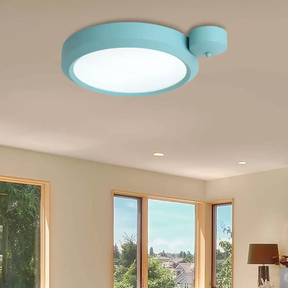 DecorBites™ DecorBites™ Nordic Style Round Flushmount LED Ceiling Light in Blue/Red/Yellow with Metal Finish - Available in 20.5" and 25" Sizes