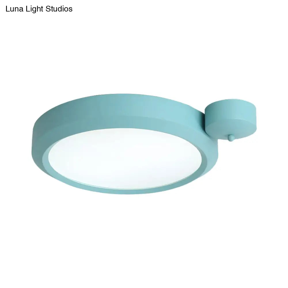 DecorBites™ DecorBites™ Nordic Style Round Flushmount LED Ceiling Light in Blue/Red/Yellow with Metal Finish - Available in 20.5" and 25" Sizes