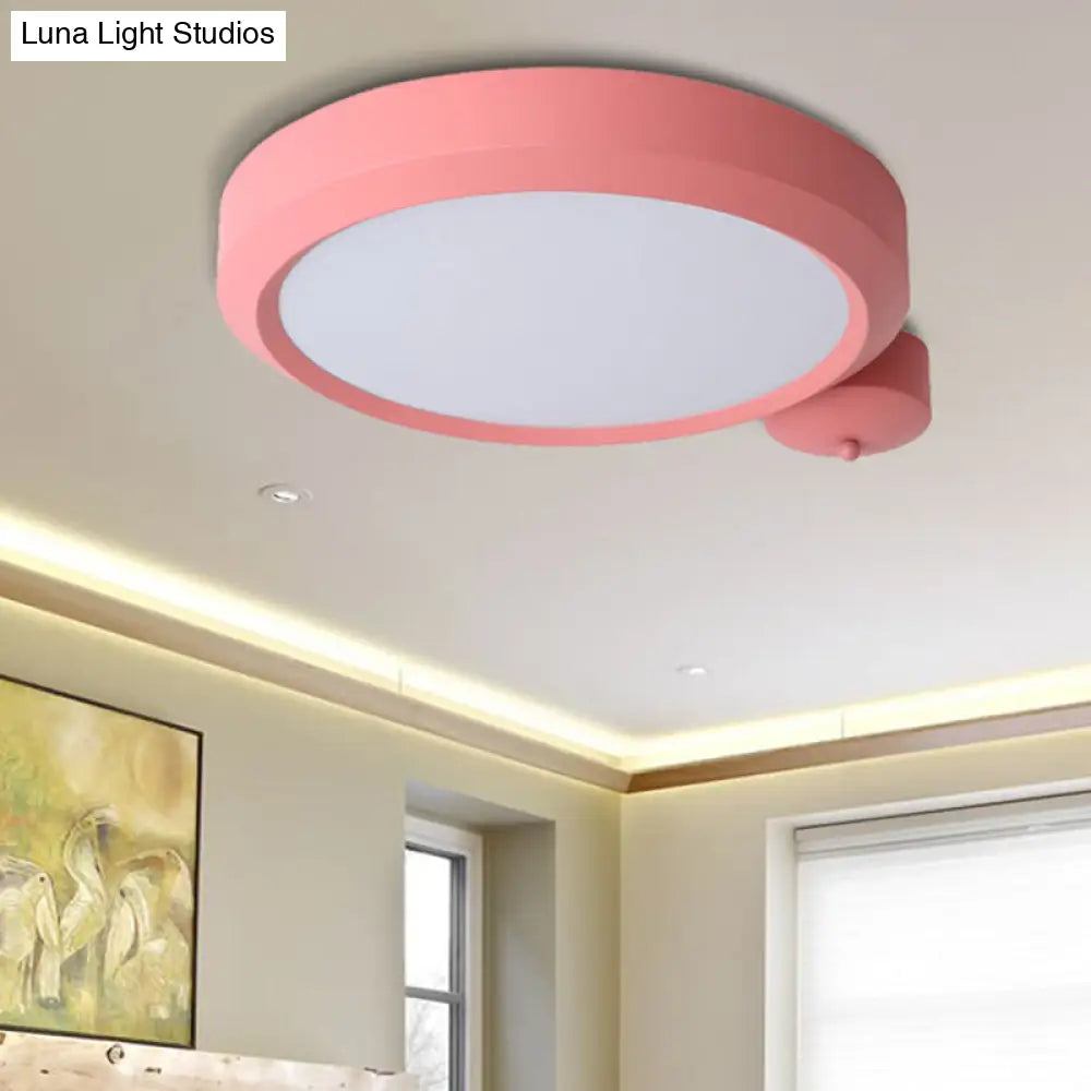 DecorBites™ DecorBites™ Nordic Style Round Flushmount LED Ceiling Light in Blue/Red/Yellow with Metal Finish - Available in 20.5" and 25" Sizes
