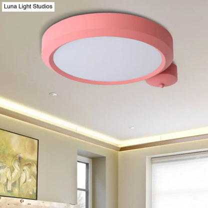 DecorBites™ DecorBites™ Nordic Style Round Flushmount LED Ceiling Light in Blue/Red/Yellow with Metal Finish - Available in 20.5" and 25" Sizes