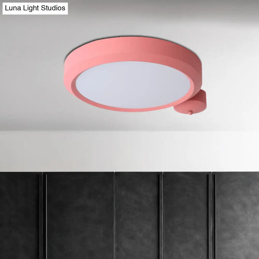 DecorBites™ DecorBites™ Nordic Style Round Flushmount LED Ceiling Light in Blue/Red/Yellow with Metal Finish - Available in 20.5" and 25" Sizes