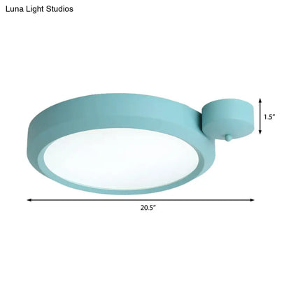 DecorBites™ DecorBites™ Nordic Style Round Flushmount LED Ceiling Light in Blue/Red/Yellow with Metal Finish - Available in 20.5" and 25" Sizes