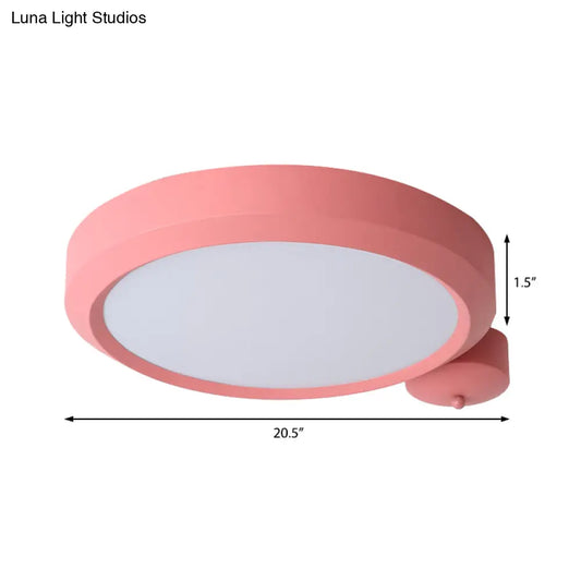 DecorBites™ DecorBites™ Nordic Style Round Flushmount LED Ceiling Light in Blue/Red/Yellow with Metal Finish - Available in 20.5" and 25" Sizes