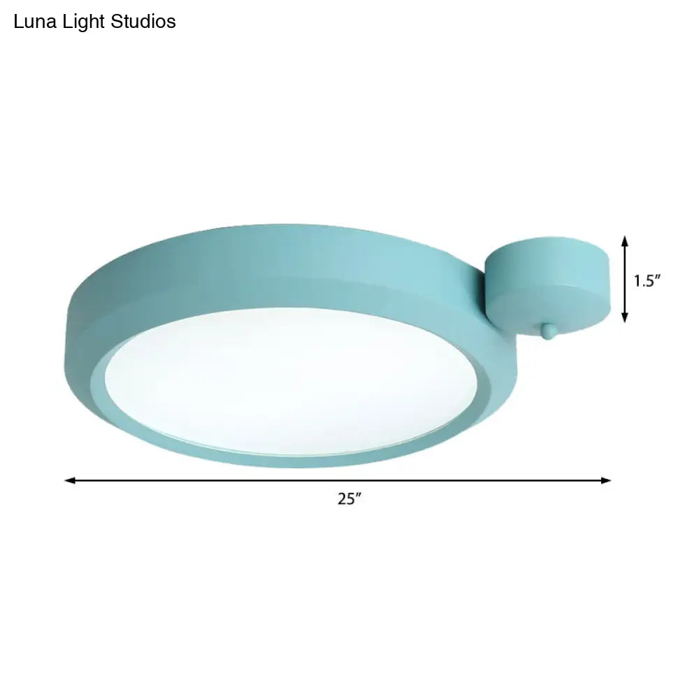 DecorBites™ DecorBites™ Nordic Style Round Flushmount LED Ceiling Light in Blue/Red/Yellow with Metal Finish - Available in 20.5" and 25" Sizes