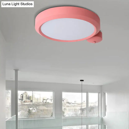 DecorBites™ DecorBites™ Nordic Style Round Flushmount LED Ceiling Light in Blue/Red/Yellow with Metal Finish - Available in 20.5" and 25" Sizes