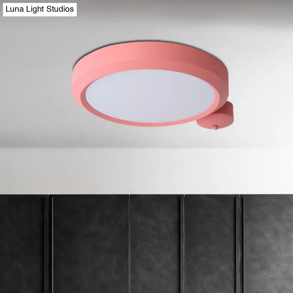 DecorBites™ DecorBites™ Nordic Style Round Flushmount LED Ceiling Light in Blue/Red/Yellow with Metal Finish - Available in 20.5" and 25" Sizes