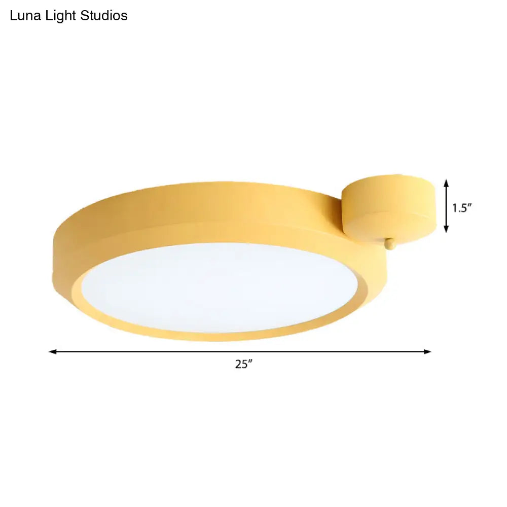 DecorBites™ DecorBites™ Nordic Style Round Flushmount LED Ceiling Light in Blue/Red/Yellow with Metal Finish - Available in 20.5" and 25" Sizes