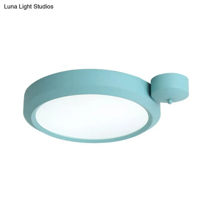 DecorBites™ DecorBites™ Nordic Style Round Flushmount LED Ceiling Light in Blue/Red/Yellow with Metal Finish - Available in 20.5" and 25" Sizes