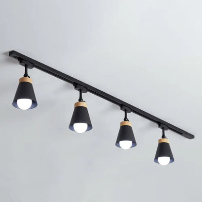 DecorBites™ DecorBites™ Nordic Style Semi Flush Mount Spotlight - Living Room Track Light with Cone Metal Shade, Various Configurations
