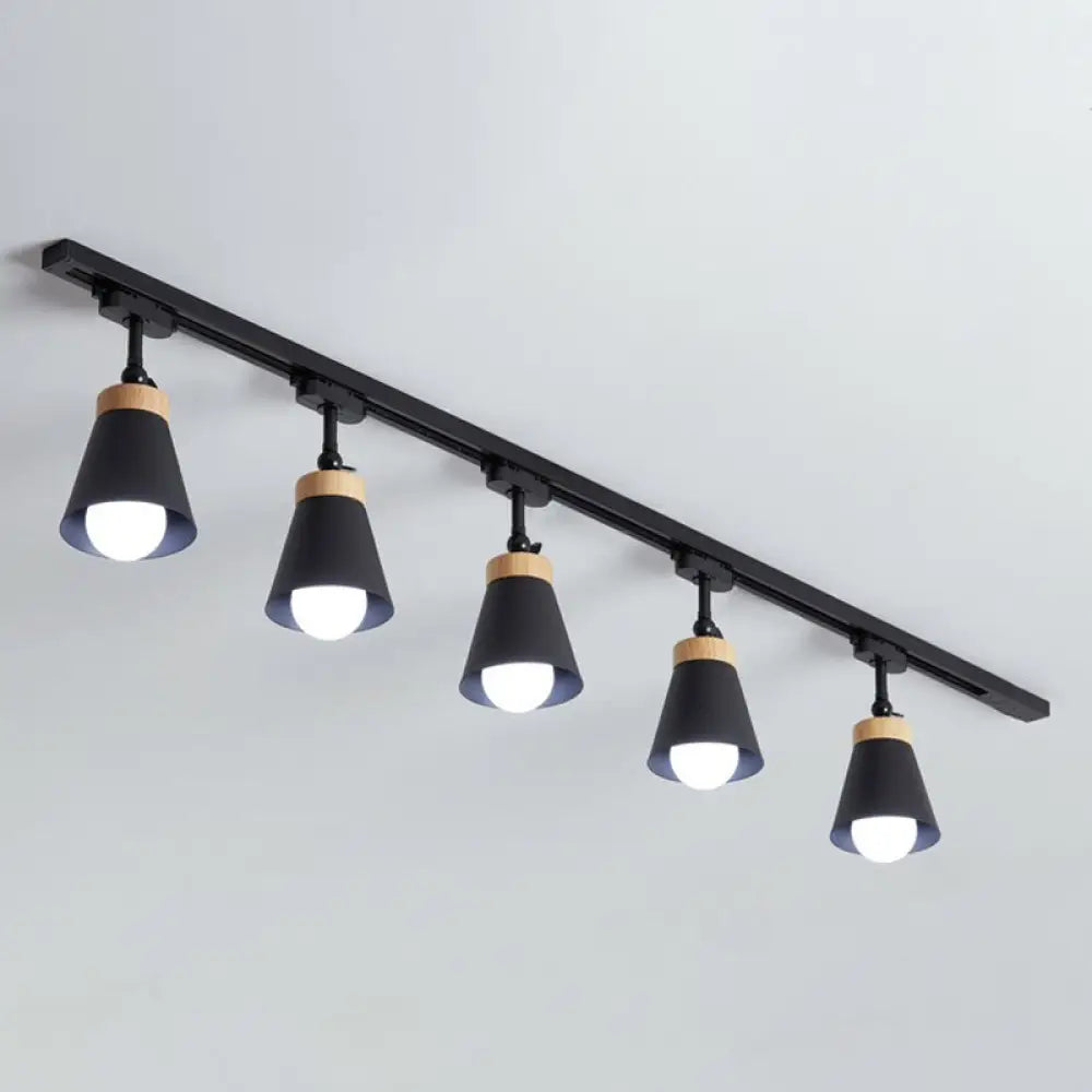 DecorBites™ DecorBites™ Nordic Style Semi Flush Mount Spotlight - Living Room Track Light with Cone Metal Shade, Various Configurations