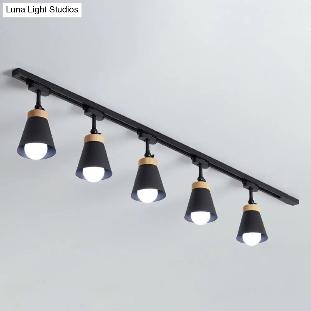 DecorBites™ DecorBites™ Nordic Style Semi Flush Mount Spotlight - Living Room Track Light with Cone Metal Shade, Various Configurations